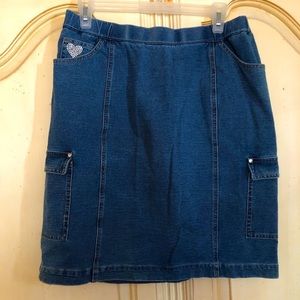 EUC Quacker Factory denim skort medium